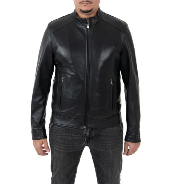Giubbotto uomo vera pelle nero