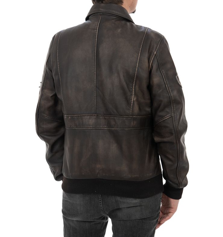 Aviatore da uomo in vera pelle vintage moro - immagine 4