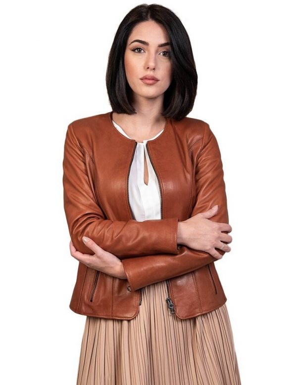 giacca donna in vera pelle cuoio