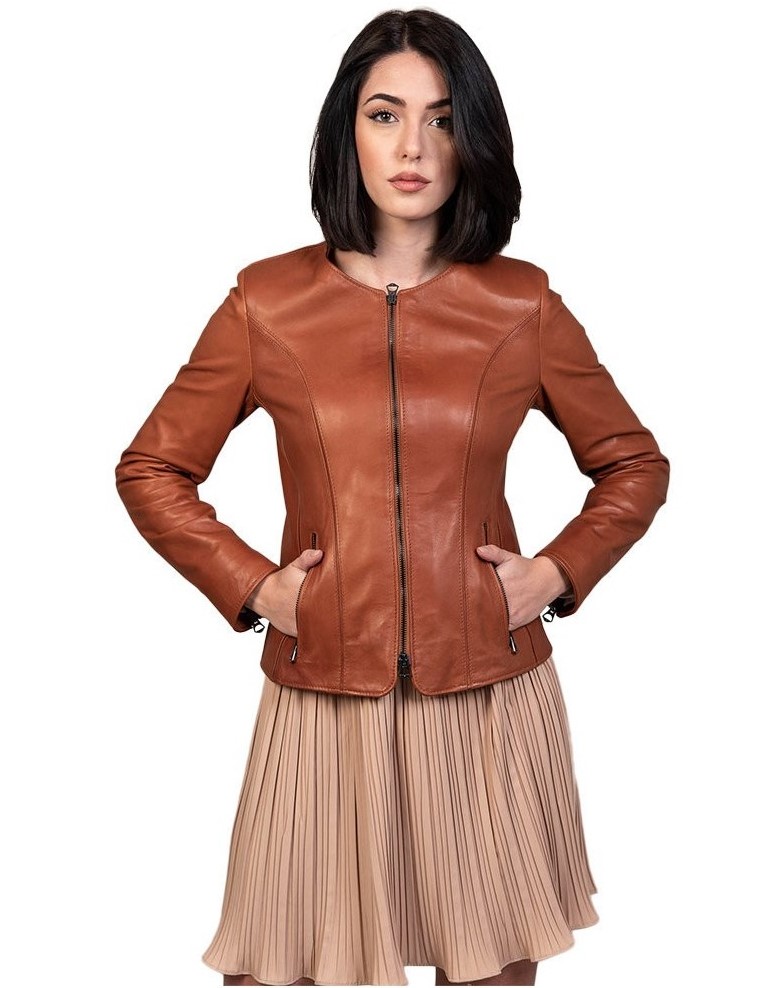 giacca donna in vera pelle cuoio