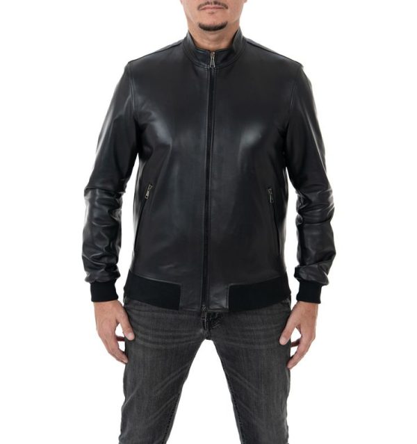 Giubbotto da uomo in vera pelle nero