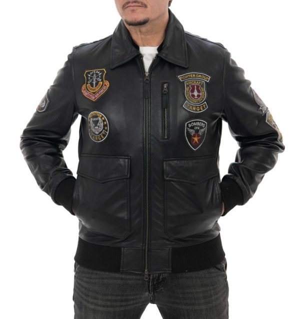 Aviatore da uomo in vera pelle nero