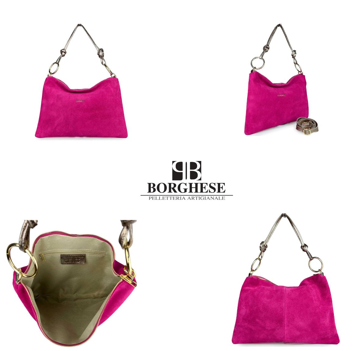 Borsa da donna in vera pelle scamosciata MIRIAM - immagine 5